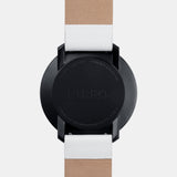 NU:RO Watch with white leather band