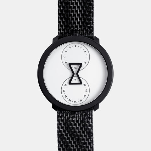 NU:RO Watch with black metal mesh band